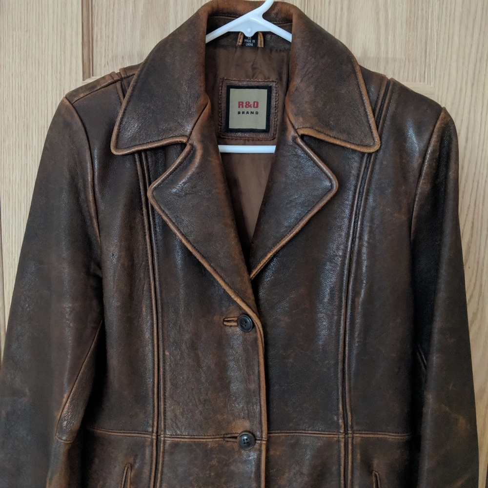 Vintage Distressed Leather Coat